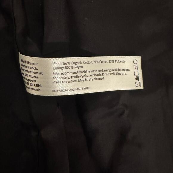 Eileen Fisher Organic Cotton Blend Textured Snap Front Closure Black Jacket SP - Picture 9 of 12